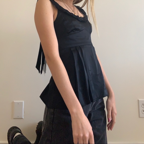 nanette lepore black silk tank - Picture 6 of 6